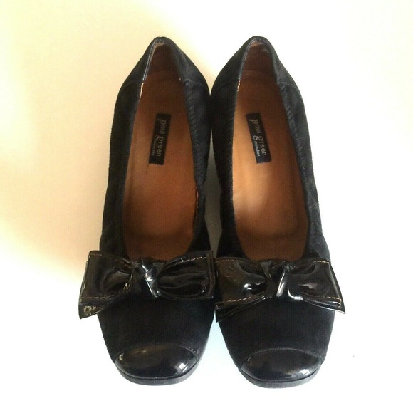 Paul Green Black Nola Wedge Pump Ballet Bow CapToe - Picture 5 of 8